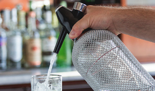 Behind the Bar Glass Soda Siphon